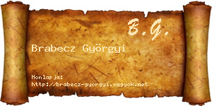 Brabecz Györgyi névjegykártya